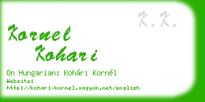 kornel kohari business card